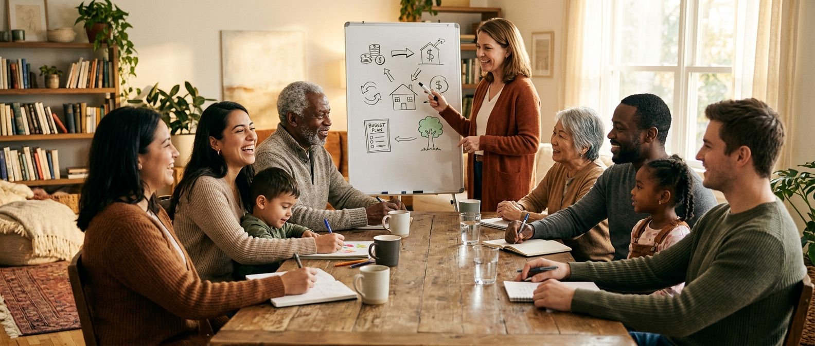 Neighbors of all ages learning about money together at a Largo Financial Center workshop